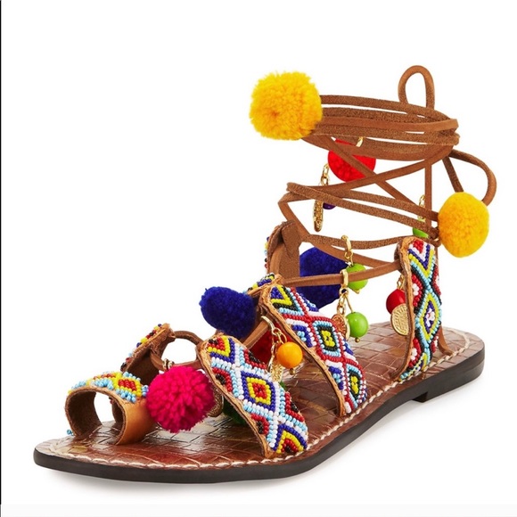 Sam Edelman Shoes - Sam Edelman || Lisbeth Beaded Pom Pom Sandal